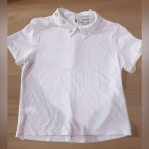 Carmen White Pearl-Embellished Women's Blouse